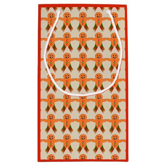 クリスマスパーティージンジャーブレッドマンカスタム抱き枕 スモールペーパーバッグ (裏面)