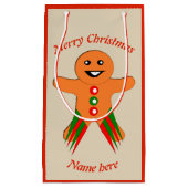 クリスマスパーティージンジャーブレッドマンカスタム抱き枕 スモールペーパーバッグ (正面)