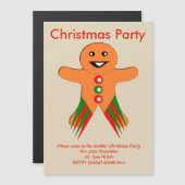 クリスマスパーティージンジャーブレッドマンカスタム招待状 マグネット招待状 (正面/裏面)