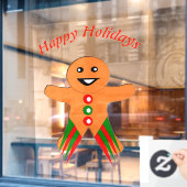 クリスマスパーティージンジャーブレッドマンカスタム ウィンドウサイン (カフェ窓)