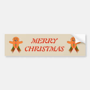 クリスマスパーティージンジャーブレッドマンカスタム バンパーステッカー