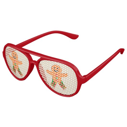 クリスマスパーティージンジャーブレッドマンパーティーシェード アビエーターサングラス (アングル)