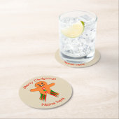 クリスマスパーティージンジャーブレッドマン紙コースター ラウンドペーパーコースター (インサイチュ)