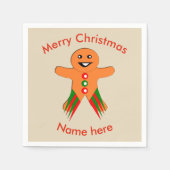 クリスマスパーティージンジャーブレッドマン紙ナプキンス スタンダードカクテルナプキン (正面)