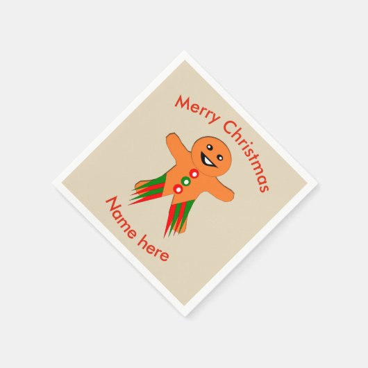 クリスマスパーティージンジャーブレッドマン紙ナプキンス スタンダードカクテルナプキン (角)