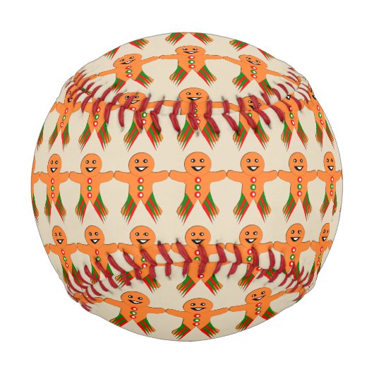 クリスマスパーティージンジャーブレッドマン野球 野球ボール (正面)