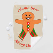 クリスマスパーティージンジャーブレッドマン パーソナライズされた ゴルフタオル (インサイチュ)