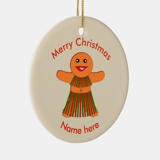 クリスマスパーティージンジャーブレッド女カスタム性オーナメント セラミックオーナメント (右)