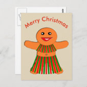 クリスマスパーティージンジャーブレッド女性葉書 ポストカード (正面/裏面)