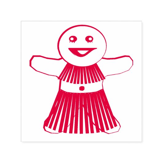 クリスマスパーティージンジャーブレッド女性 セルフインキングスタンプ (デザイン)