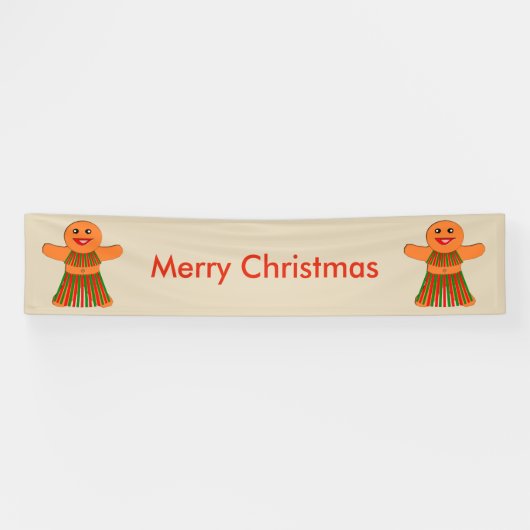 クリスマスパーティージンジャーブレッド女性 横断幕 (横)