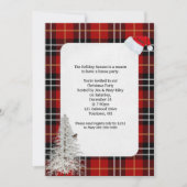 クリスマスパーティースコットランドタータンチェックプレイドデザイン 招待状 (正面)