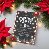 クリスマスパーティーストリングライト白黒赤緑 招待状