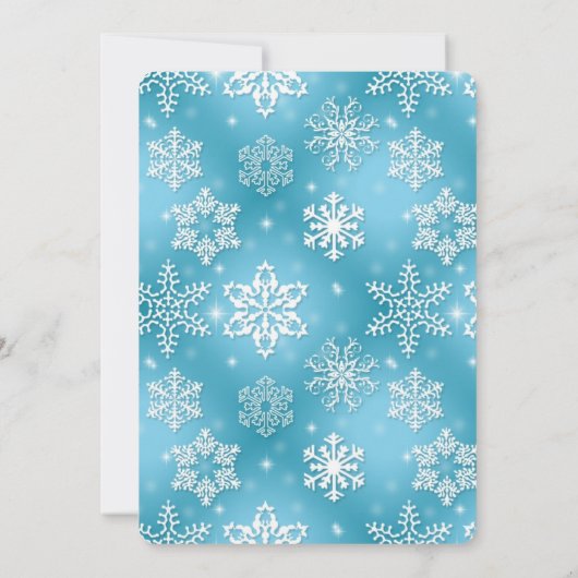 クリスマスパーティースノーフレーク文字メッセージ 招待状 (裏面)
