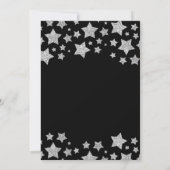 クリスマスパーティースパークルスターメリーズ明るい黒 招待状 (裏面)