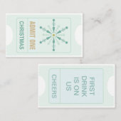 クリスマスパーティーチケットと無料飲料券 名刺 (正面/裏面)