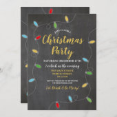 クリスマスパーティーチョークライトフェスティバルツリークリスマス 招待状 (正面/裏面)