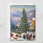 クリスマスパーティーツリーの人々が歌う 招待状 (正面)