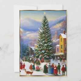 クリスマスパーティーツリーの人々が歌う 招待状