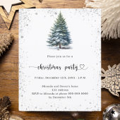 クリスマスパーティーツリーの雪手引き招待状