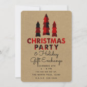 クリスマスパーティーツリーズプレイドクラフトホリデーエクスチェンジ 招待状 (正面)