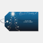クリスマスパーティートナカイの木ブルースカイ輝く星 ギフトタグ (裏面横)