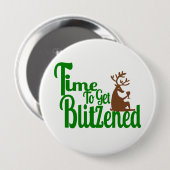 クリスマスパーティートナカイ語アートおもしろいボタン 缶バッジ (正面&裏面)