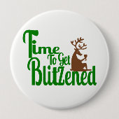 クリスマスパーティートナカイ語アートおもしろいボタン 缶バッジ (正面)