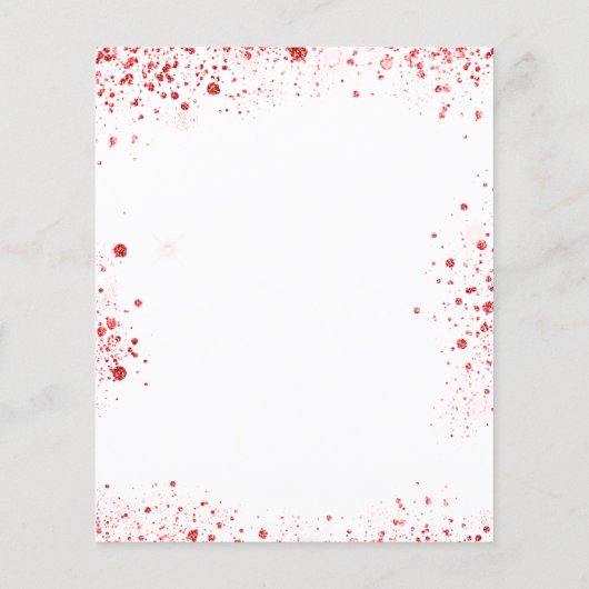 クリスマスパーティートナカイ赤グリッター招待 (裏面)