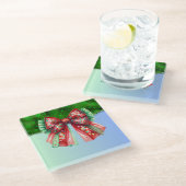 クリスマスパーティードリップきらきら光るフェスティバルメリークリスマスリグ ガラスコースター (アングル)