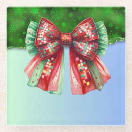 クリスマスパーティードリップきらきら光るフェスティバルメリークリスマスリグ ガラスコースター