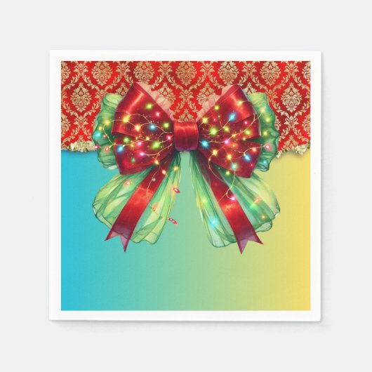 クリスマスパーティードリップきらきら光るフェスティバルメリークリスマスリグ スタンダードカクテルナプキン (正面)
