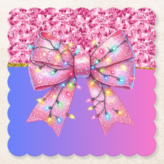 クリスマスパーティードリップきらきら光るフェスティバルメリークリスマスリグ ペーパーコースター (正面)