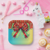 クリスマスパーティードリップきらきら光るフェスティバルメリークリスマスリグ ペーパープレート (パーティー)