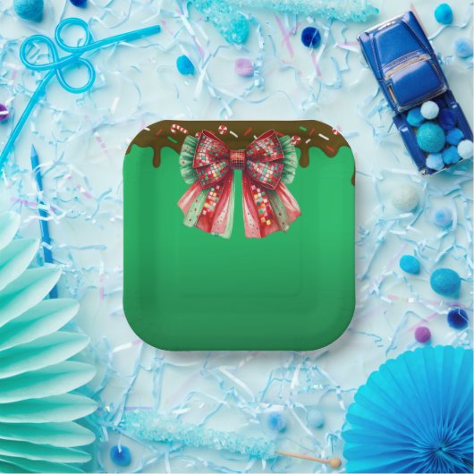 クリスマスパーティードリップきらきら光るフェスティバルメリークリスマスリグ ペーパープレート (パーティー)