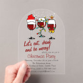クリスマスパーティードリンクカクテルワイングラス アクリル招待状 (インサイチュ (ポータブル))
