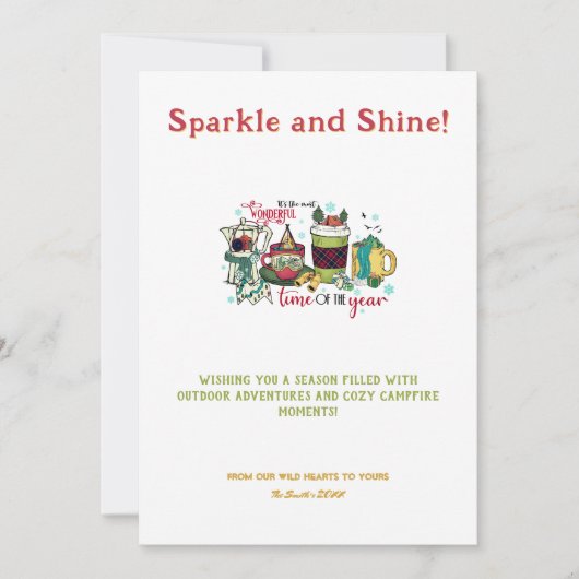 クリスマスパーティードリンクキャンピングアウトドアアドベンチャー シーズンカード (正面)