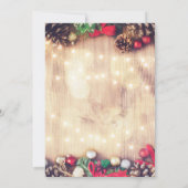 クリスマスパーティーナチュラルイルミネーション松ぼっくり 招待状 (裏面)