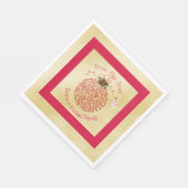 クリスマスパーティーナプキンスおもしろいレッドと金ゴールド スタンダードランチョンナプキン (角)