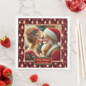 クリスマスパーティーナプキンズレッド金ゴールドグリーンサンタクロース (インサイチュ)