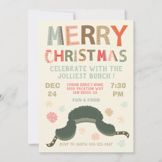 クリスマスパーティーバケーションエドディズハットホリデーパーティー 招待状 (正面)