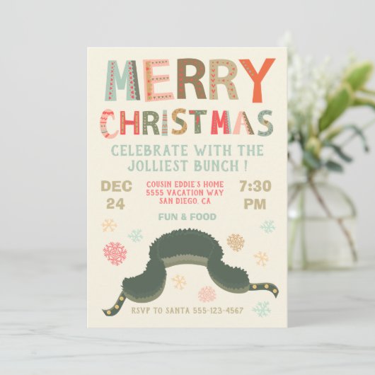 クリスマスパーティーバケーションエドディズハットホリデーパーティー 招待状 (スタンド正面)
