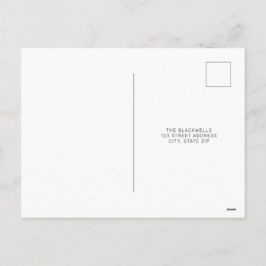 クリスマスパーティーバッファローサンタプレイド日付を保存 シーズンポストカード (裏面)