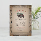 クリスマスパーティーバッファローバイソンツリーサンタバーラップ 招待状 (スタンド正面)