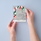 クリスマスパーティーバルーンとスノーフレーク予算 チラシ (手)