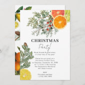クリスマスパーティーパインズ&シトラスウィンターボタニカル 招待状 (正面/裏面)