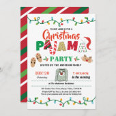 クリスマスパーティーパジャマの祝祭パーティーの大人 招待状 (正面/裏面)