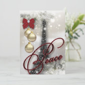 クリスマスパーティーパリカードエッフェルタワースターズぺア 招待状 (スタンド正面)