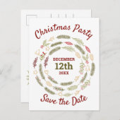 クリスマスパーティーパ素朴インホリデイセーブザデート 案内ポストカード (正面/裏面)