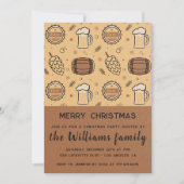 クリスマスパーティービアドリンク素朴 招待状 (正面)